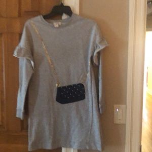 Big girls size 14 sweat dress with appliqué detail long sleeve 100  per cotton